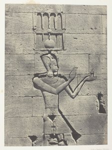 Kalabscheh, Sculptures De La Façade Postérieure Du Temple; Nubie, placa 91 do álbum "Egypte, Nubie, Palestine et Syrie" (1852) de Maxime Du Camp