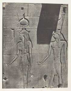 Kalabscheh, Sculptures De La Façade Postérieure Du Temple; Nubie, placa 92 do álbum "Egypte, Nubie, Palestine et Syrie" (1852)