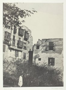 House and Garden in the Frank Quarter, Kairo, 184951, impresso em 1852. de Maxime Du Camp