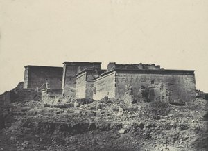 Núbia. Grande Templo de Ísis, A Philoe. Vista geral do norte, 1850. de Maxime Du Camp