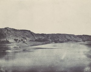 Núbia. Margem Leste da Aldeia do Nilo de Bab. Vista tirada a sul de Philoe, 1850. de Maxime Du Camp