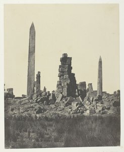 Karnak Palace, The Obelisks, Thebes, 184951, impresso em 1852. de Maxime Du Camp