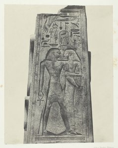 Karnak Palace, Pillar em frente ao Santuário do Granito, Tebas, 184951, impresso em 1852. de Maxime Du Camp