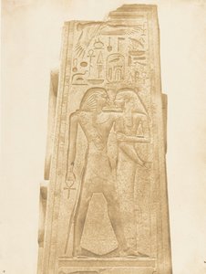 Pilar do Santuário de Granito do Palácio de Karnac Bas-relief representando o Faraó ..., 1849-50. de Maxime Du Camp