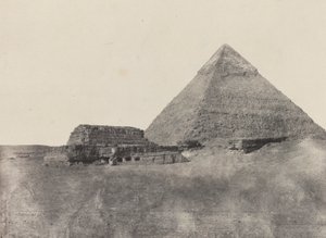 Pirâmide de Quéfren, Médio Egito, chapa 10 do álbum "Egito, Núbia, Palestina e Síria" (1852) de Maxime Du Camp