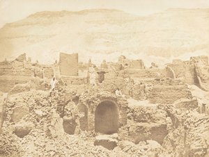 Ruínas de uma cidade cristã, em Medinet-Habu Tebas, 1849-50. de Maxime Du Camp