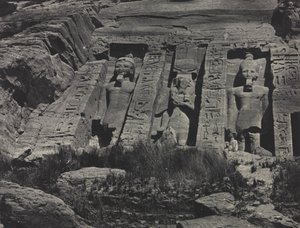 Porção sul do Templo de Hathor, Abu Simbel, escavado na rocha de Maxime Du Camp