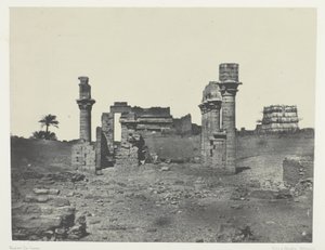 Templo de Hermontis, Alto Egito, chapa 63 do álbum "Egypte, Nubie, Palestine et Syrie" (1852) de Maxime Du Camp