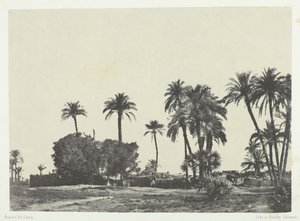 Aldeia de Hamameh, Alto Egito, 184951, impresso em 1852. de Maxime Du Camp