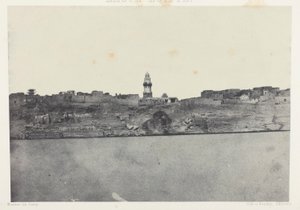 Vista geral de Esneh, Alto Egito, chapa 64 do álbum "Egypte, Nubie, Palestine et Syrie" (1852) de Maxime Du Camp