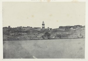 Vista geral de Esneh, Alto Egito, chapa 64 do álbum "Egypte, Nubie, Palestine et Syrie" (1852) de Maxime Du Camp