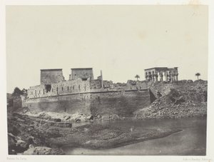 Vista vista do ângulo sudoeste, Filo; Núbia, chapa 69 do álbum "Egypte, Nubie, Palestine et Syrie" (1852)