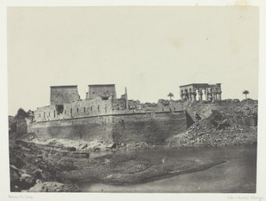 Vista vista do ângulo sudoeste, Filo; Núbia, chapa 69 do álbum "Egypte, Nubie, Palestine et Syrie" (1852) de Maxime Du Camp