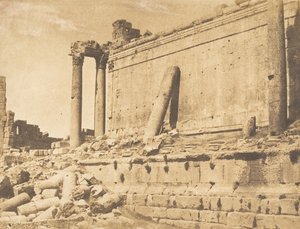 Vista do Templo de Júpiter, em Baâlbek Heliópolis, 15 de setembro de 1850. de Maxime Du Camp