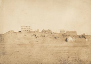 Vista de parte da vila de Luxor, Tebas, 1849-50. de Maxime Du Camp