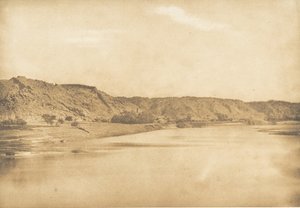 Vista tirada do sudeste de Philae - El-Bâb village, 1849-50. de Maxime Du Camp