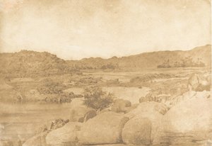 Vista tirada no First Cataract Right Bank, 1849-50. de Maxime Du Camp