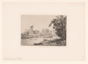 Vista do Sena em Neuilly
À Neuilly (Sena) (título sobre o objecto) de Maxime François Antoine Lalanne