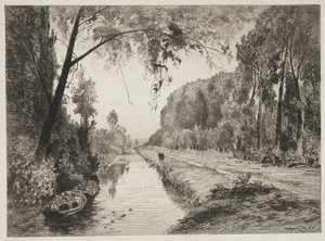 Canal em Pont Sainte-Maxence, c. 1878 de Maxime Lalanne