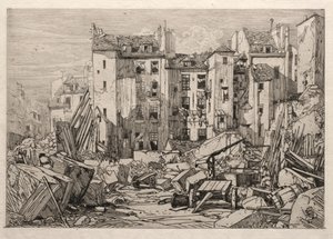 Demolição de casas antigas em Paris, 1862.