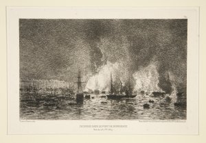 Incêndio no Porto de Bordéus de Maxime Lalanne