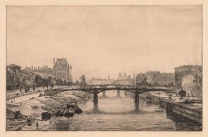 Paris, vista da Ponte Concorde, 1866. de Maxime Lalanne
