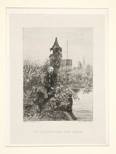 Victor Hugo dans son jardin (Victor Hugo in His Garden), pl. 12 da suíte Chez Victor Hugo (Victor Hugo de Maxime Lalanne