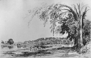 Vista de Richmond desde o Tamisa, 1871 de Maxime Lalanne