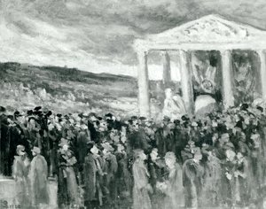 Enterro de Auguste Rodin na Villa des Brillants, 1917 de Maximilien Luce
