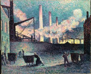 Chaminés de fábrica em Couillet, 1903 de Maximilien Luce