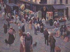 A Rue des Abbesses de Maximilien Luce