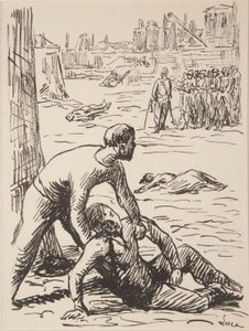 Nove impressões sem título de temas políticos de Maximilien Luce