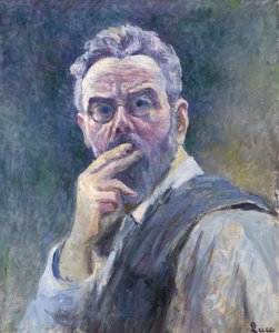 Auto-retrato com cigarro, c. 1905 de Maximilien Luce