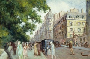 Cena de rua em Paris; Cena de Rue a Paris, 1935-37 de Maximilien Luce