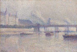 Os bancos do rio Sena, em Paris, 1893 de Maximilien Luce