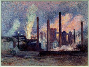 Vista da aciaria em Charleroi, Bélgica Pintura de Maximilien Luce (1858-1941) 1897 Sol. 0,38x0,51 m Paris, musee d