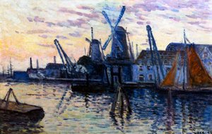 Moinhos de vento na Holanda, 1908 de Maximilien Luce