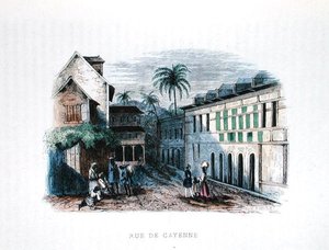 Rue de Cayenne, Guiana Francesa, ilustração de 