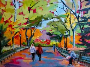 Parque colorido no outono