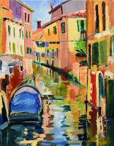 Canal colorido de Veneza