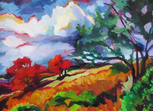 Paisagem outonal vibrante