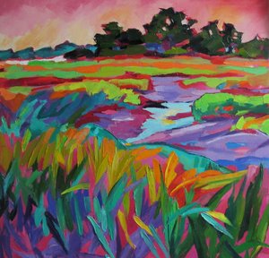 Paisagem vibrante de pântanos de Maxine Shore