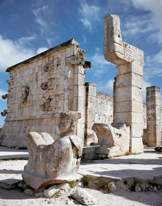 Entrada do templo dos guerreiros, 750-1200 de Mayan