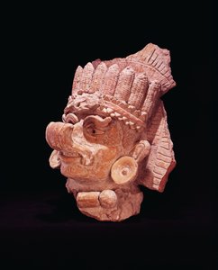 Chefe do deus do milho maia, Oaxaca, c.500 dC (barro)