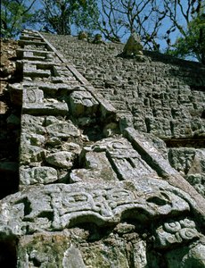 Vista da Escada Hieroglífica, 743 d.C. de Mayan
