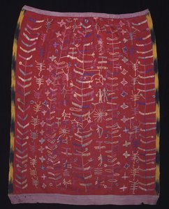 Tecido Cofradia, possivelmente um avental para uma figura de Cristo, c.1920-1940 (algodão e seda) de Mayan Mayan