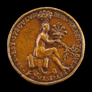 Mulher sentada numa sela [ao contrário], 1518. de Medallist of 1518