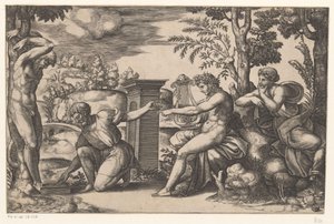 Apolo em Marsias de Meester van de Dobbelsteen