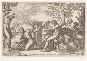 Apollo e Marsyas de Meester van de Dobbelsteen