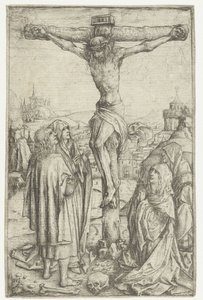 A crucificação com Maria e São João e duas santas mulheres